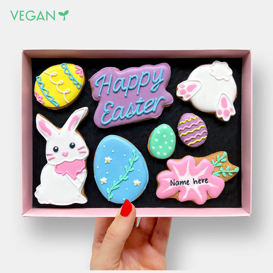 Vegan Personalised Happy Easter Letterbox Cookies