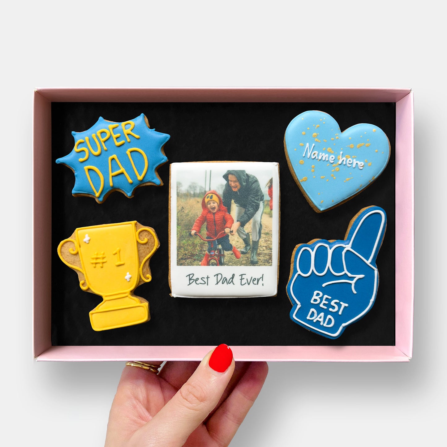 Personalised Father's Day Letterbox Printed Edible Photo Iced Cookies