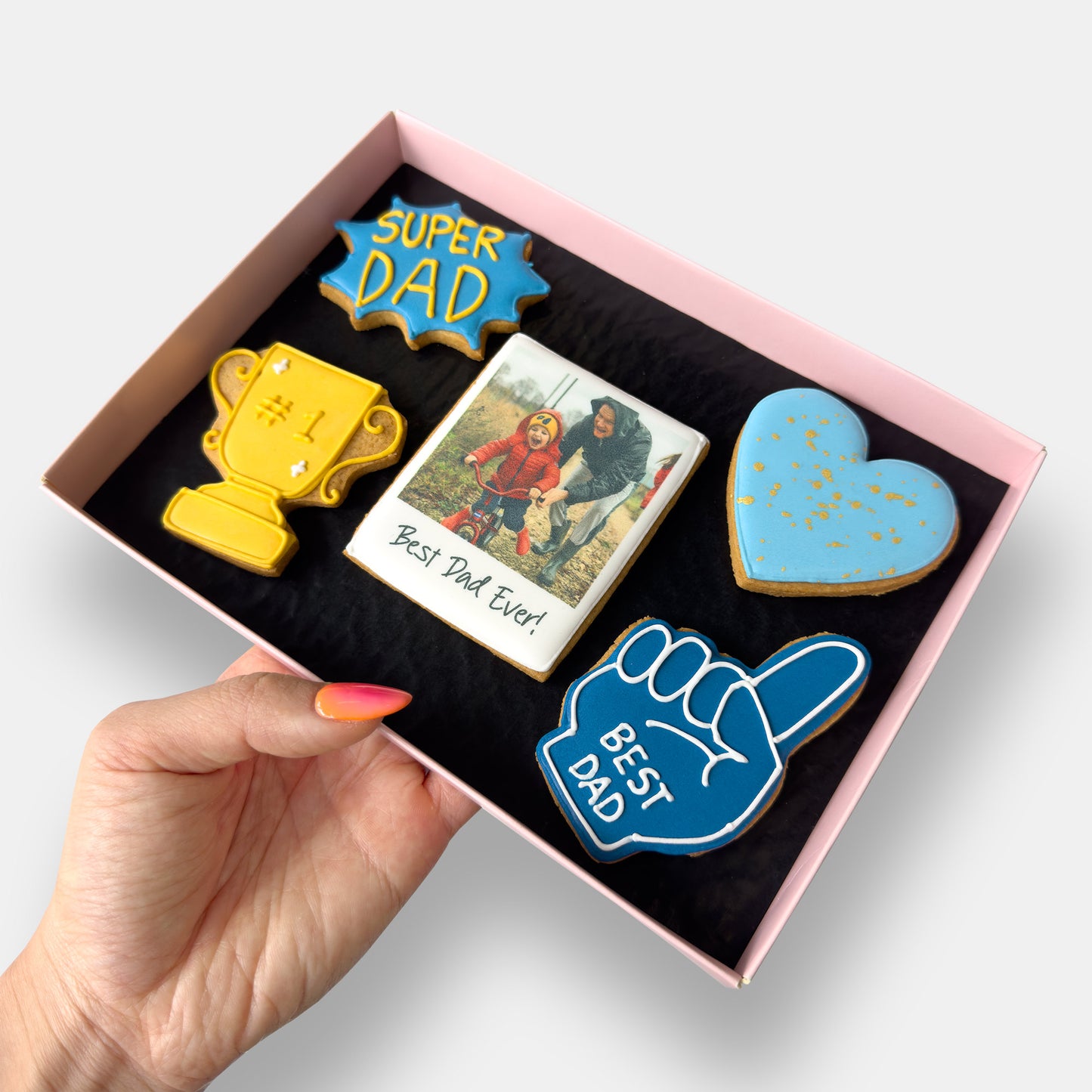 Personalised Father's Day Letterbox Printed Edible Photo Iced Cookies