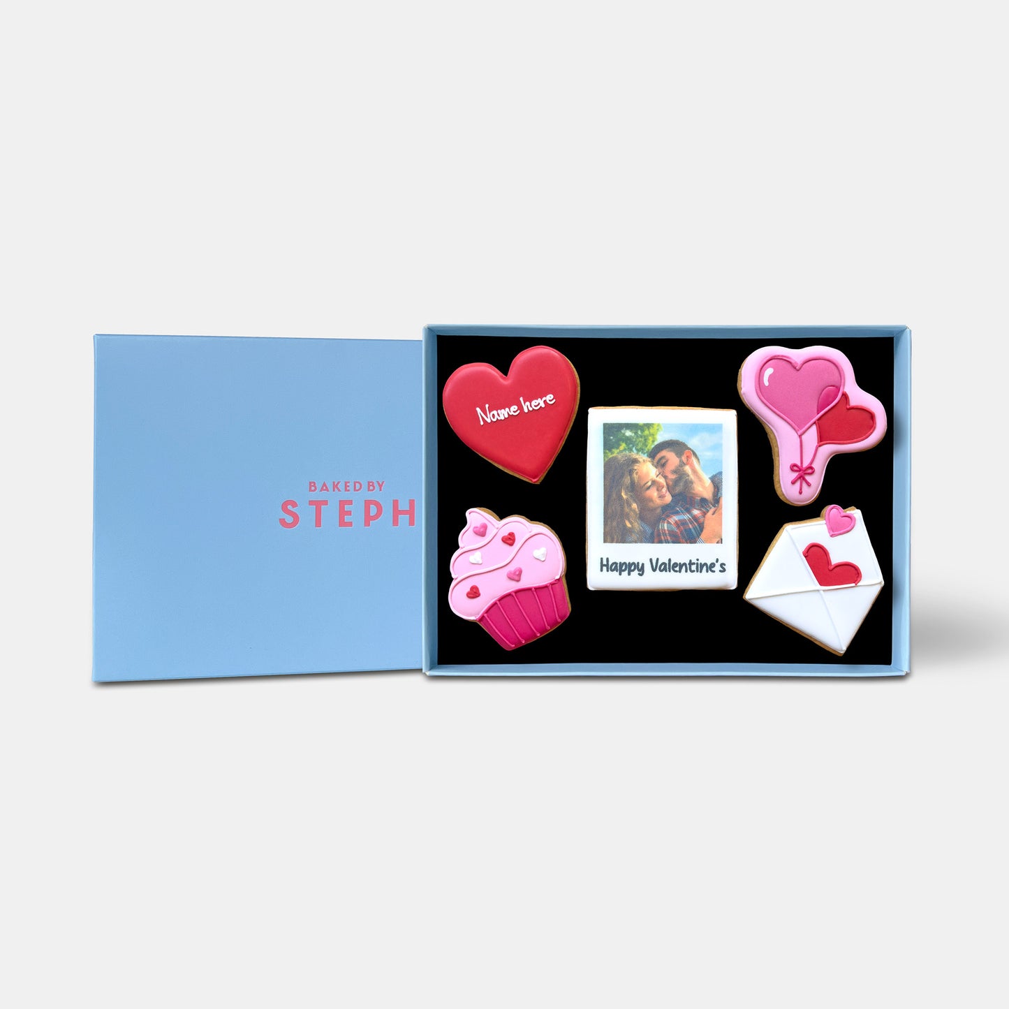 Personalised Edible Photo Valentine's Day Letterbox Iced Cookies