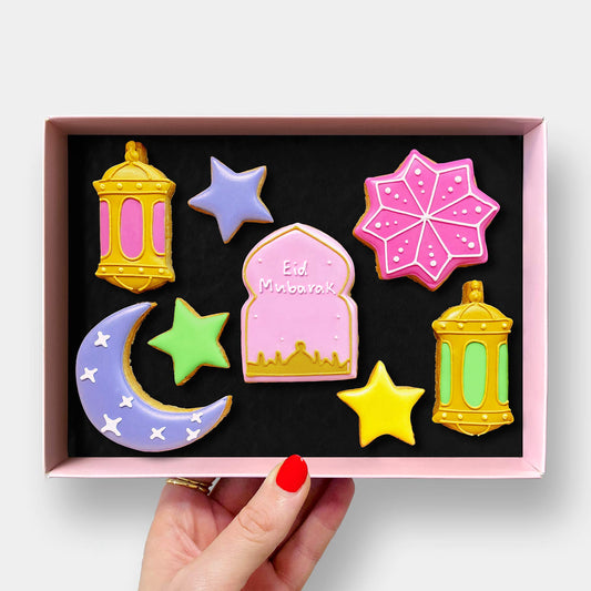 Personalised Eid Mubarak Letterbox Iced Cookies
