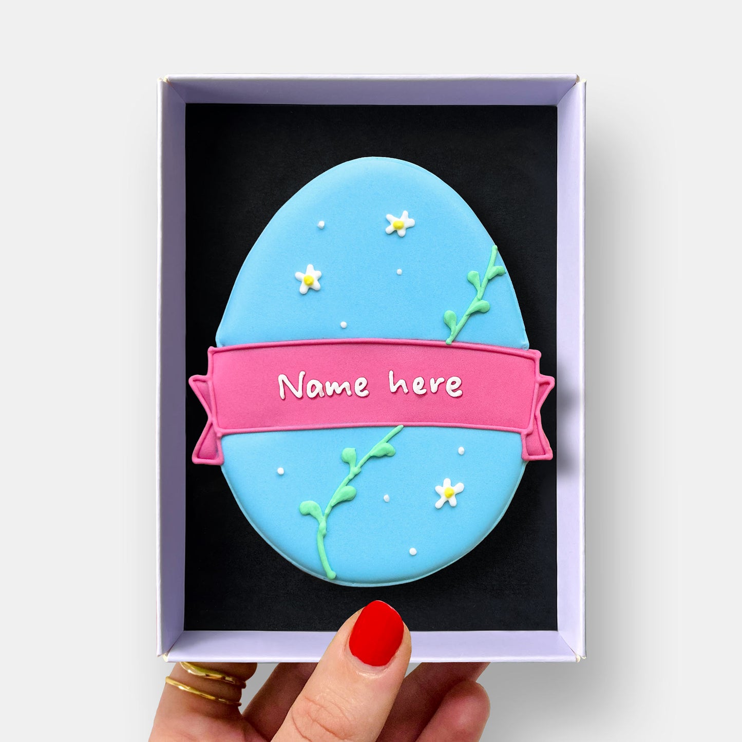Personalised Floral Easter Egg Letterbox Cookie