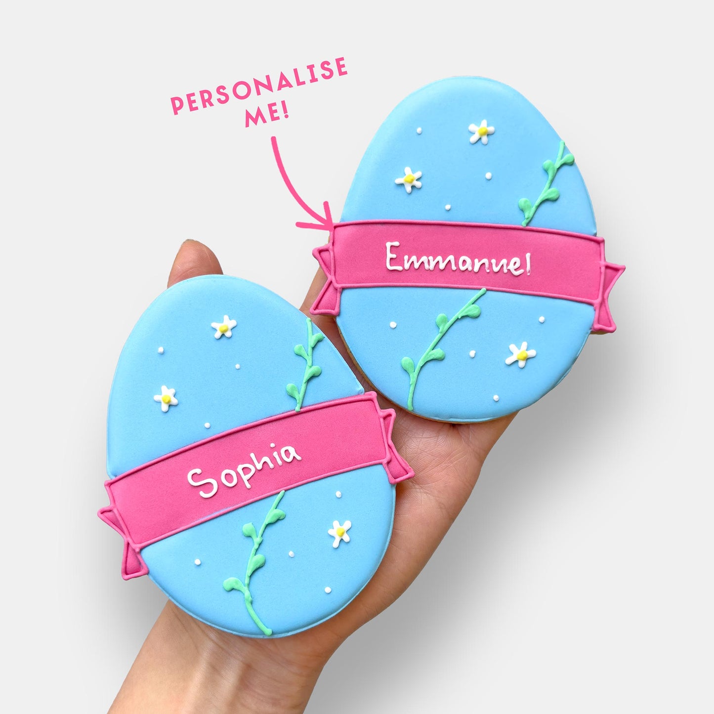 Personalised Floral Easter Egg Letterbox Cookie