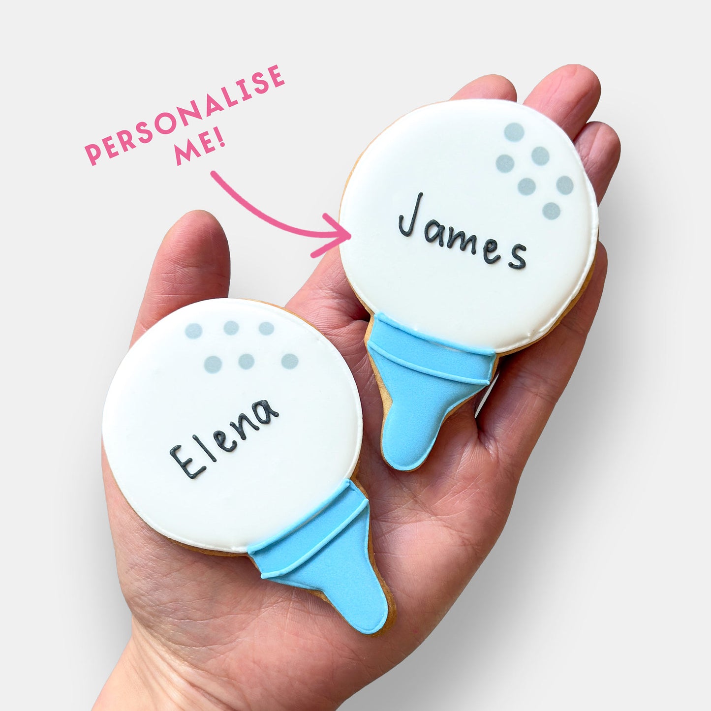 Personalised Golf Ball Father's Day Letterbox Iced Cookies