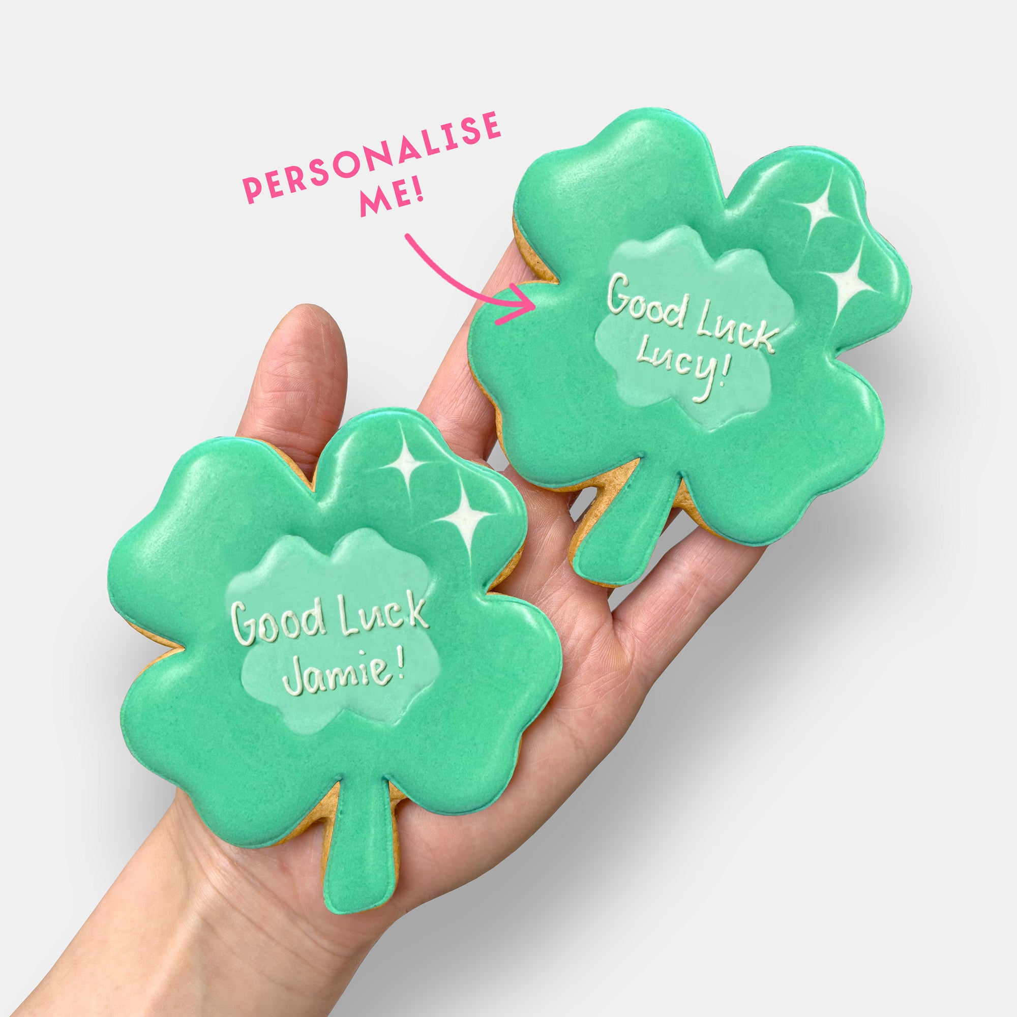 Personalised Good Luck Clover Letterbox Iced Cookie | Letterbox Gift UK ...