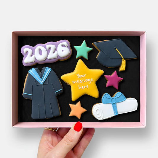 Personalised Graduation Gift Letterbox Iced Cookies