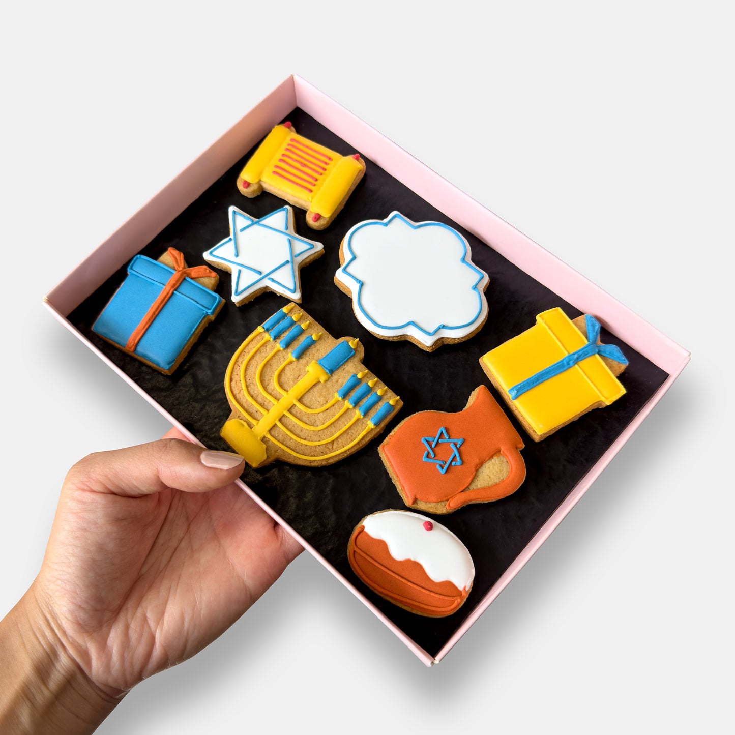 Personalised Hanukkah Letterbox Iced Cookies