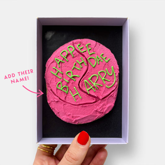 Personalised Happee Birthdae Cake Letterbox Cookie