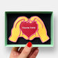 Personalised Heart Hands Valentine's Letterbox Iced Cookie