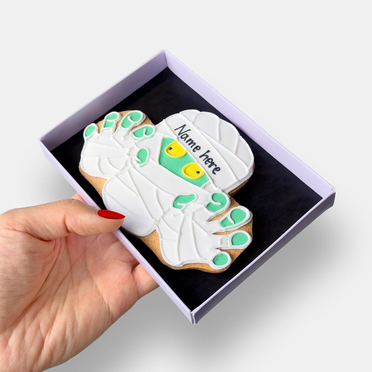 Personalised Mummy Zombie Halloween Letterbox Iced Cookie