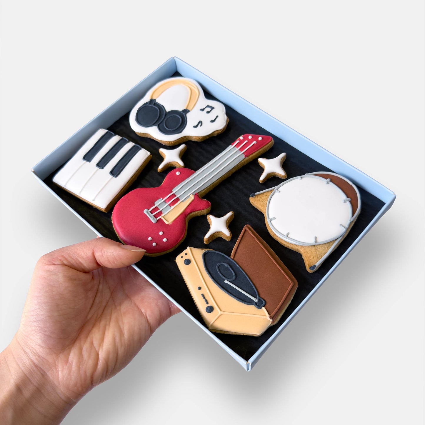 Personalised Music Lover Father's Day Letterbox Iced Cookies