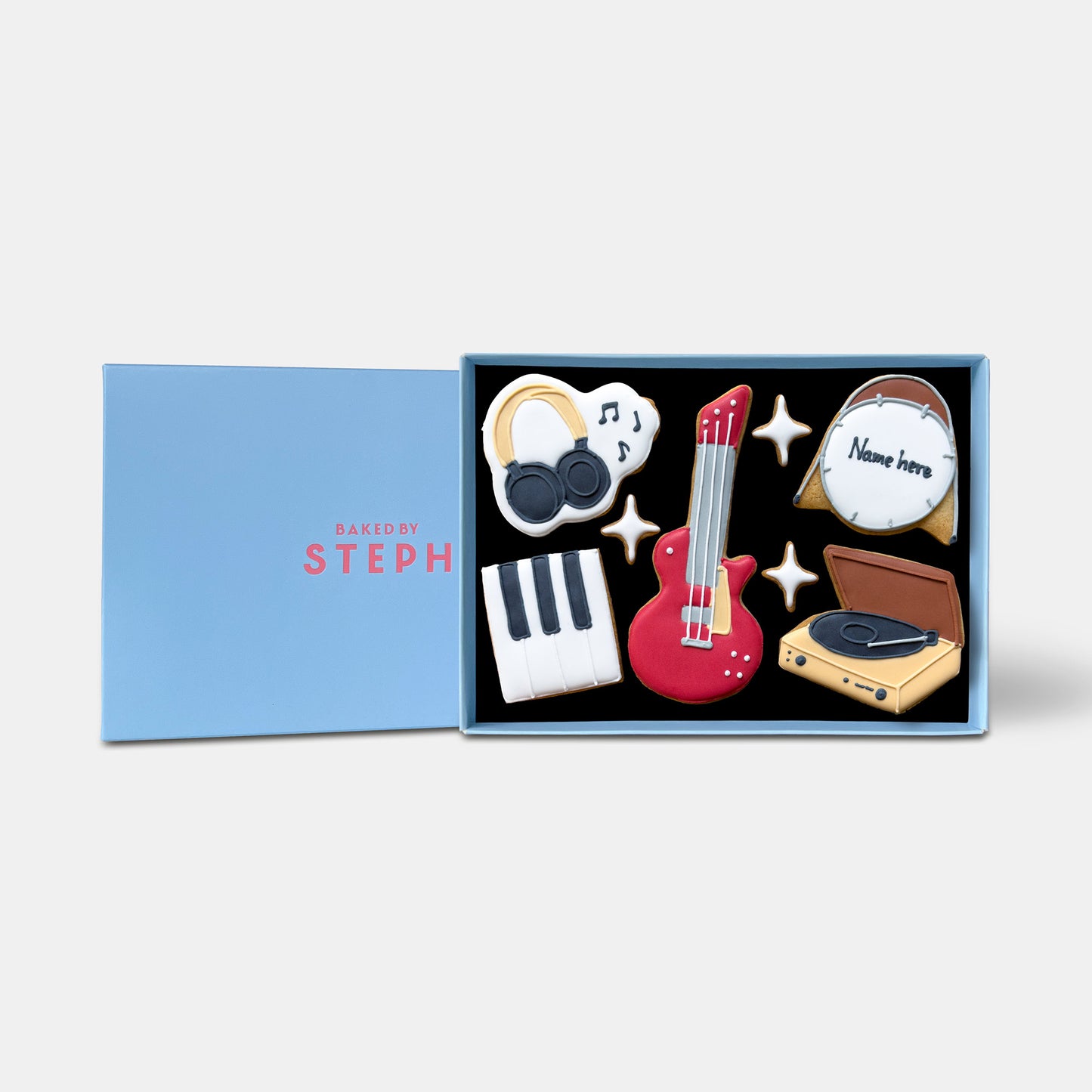 Personalised Music Lover Father's Day Letterbox Iced Cookies