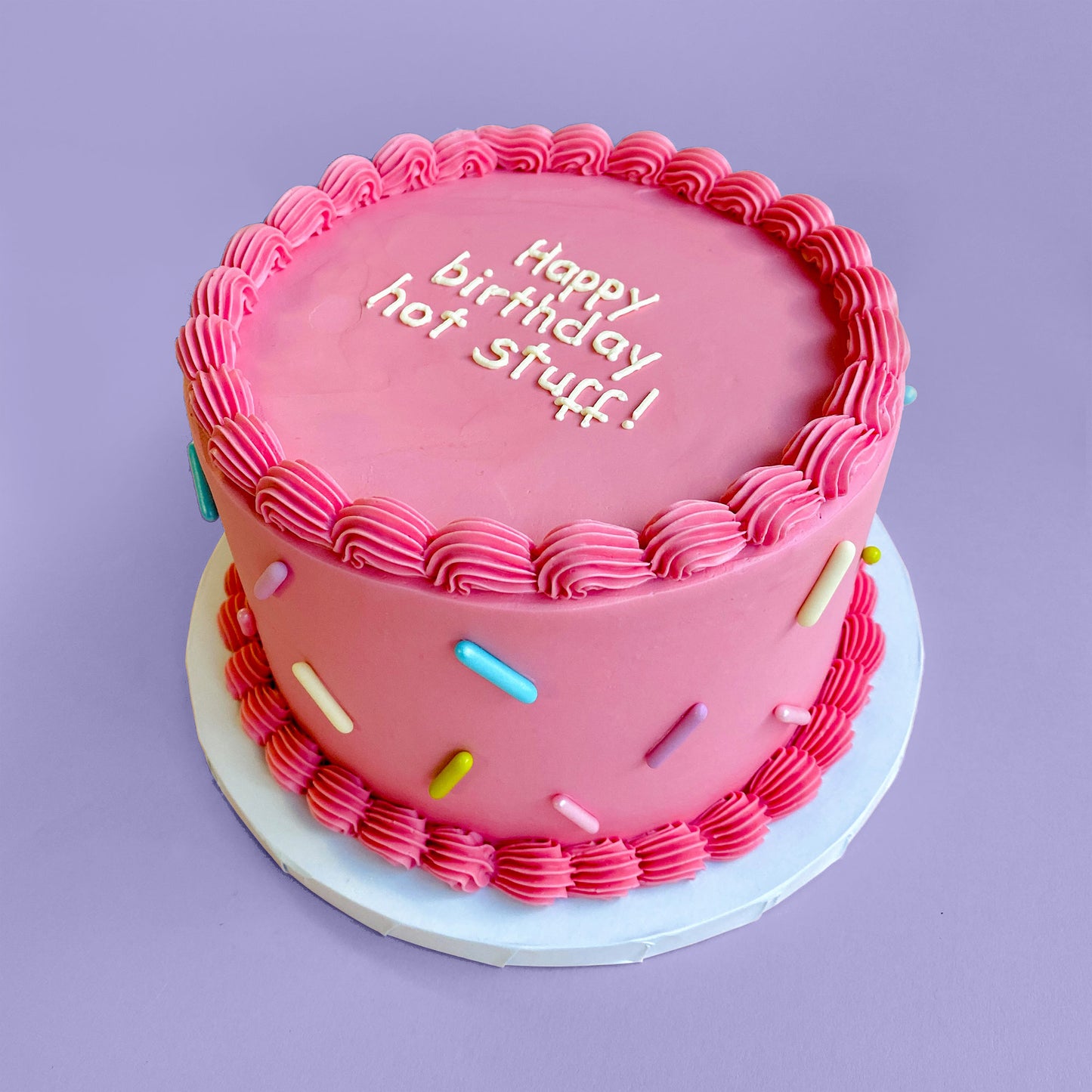 Personalised Pink Sprinkle Cake