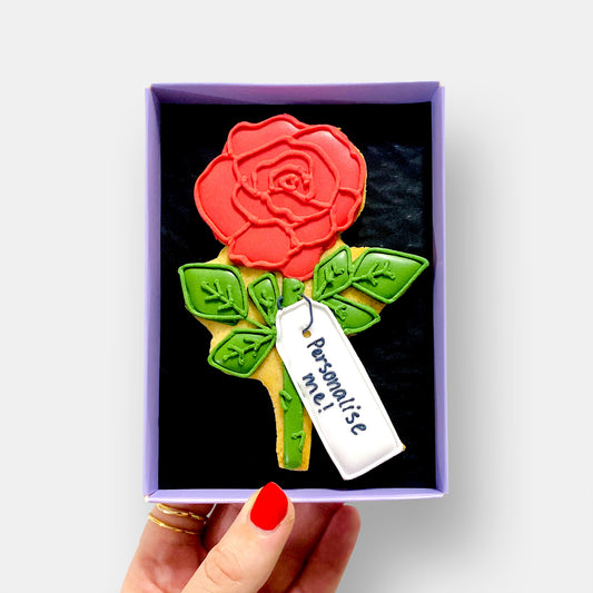 Personalised Rose Letterbox Cookie