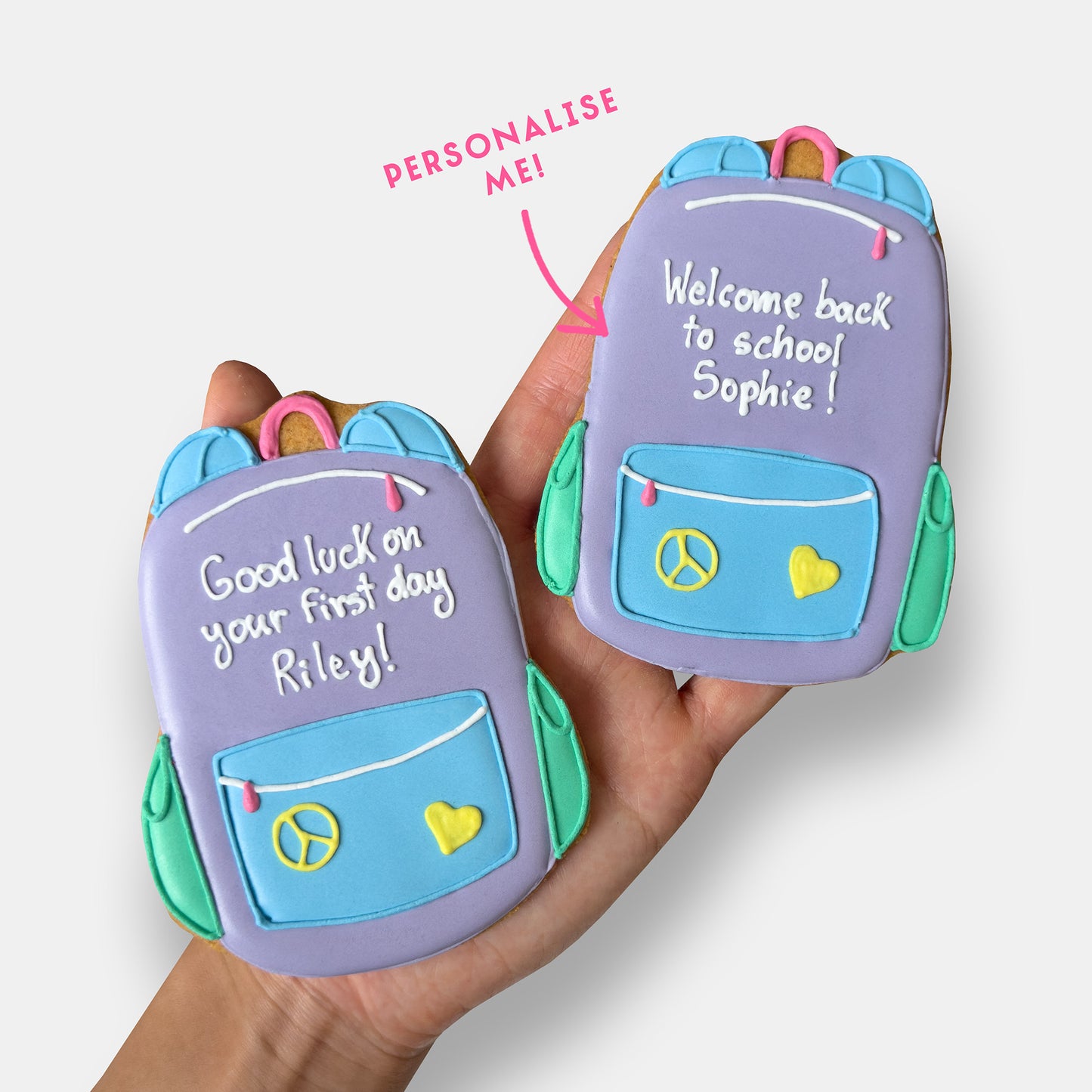 Personalised School Backpack Letterbox Iced Cookie