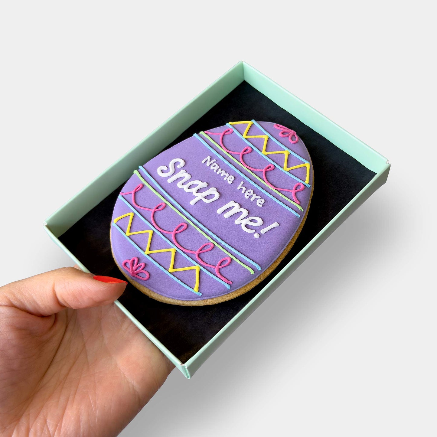 Personalised Secret Message Easter Egg Letterbox Iced Cookie