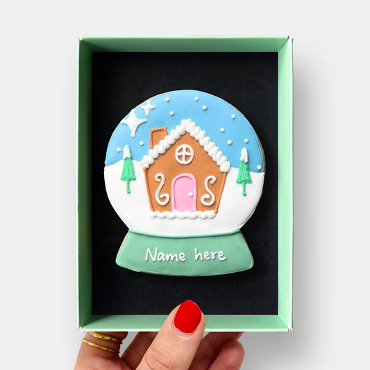 Personalised Christmas Snow Globe Letterbox Iced Cookie