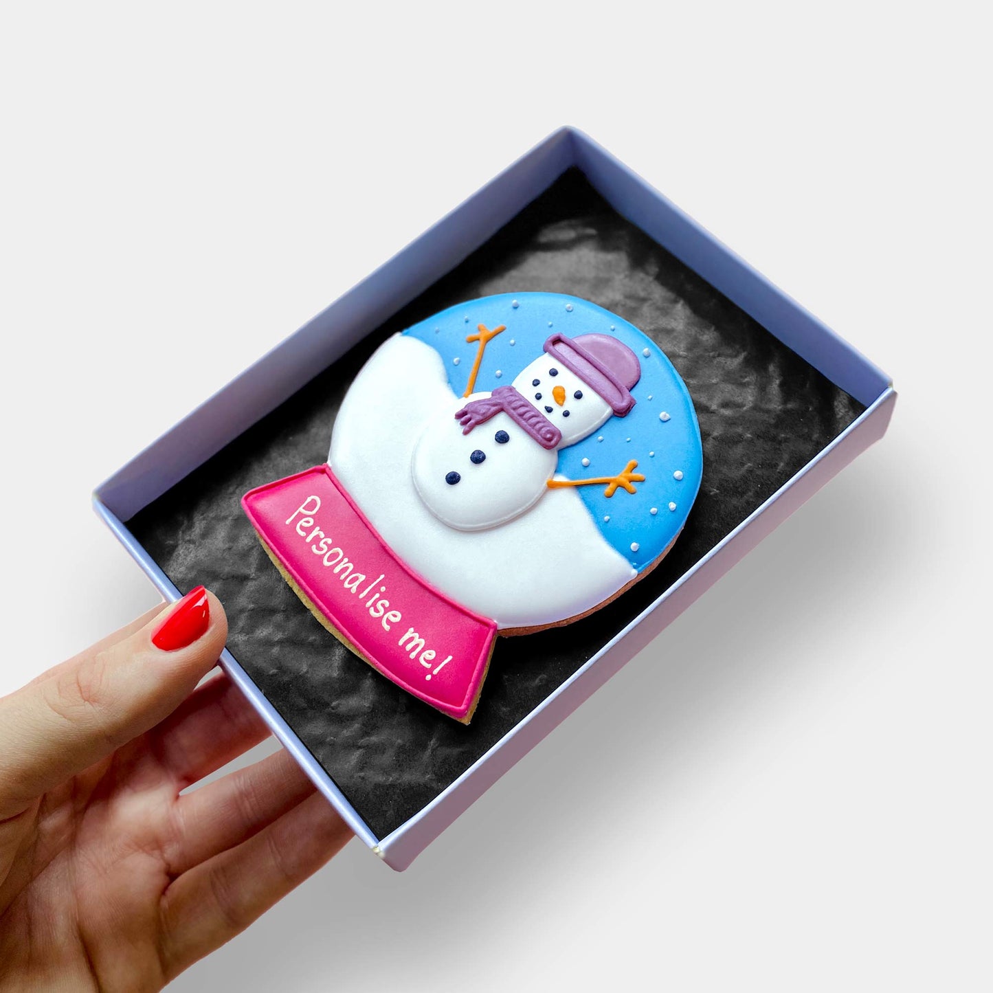 Personalised Snowglobe Letterbox Cookie