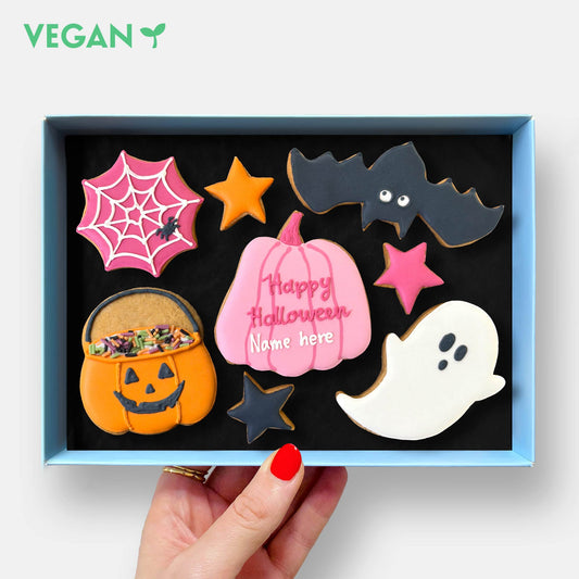 Vegan Personalised Spooky Halloween Letterbox Iced Cookies