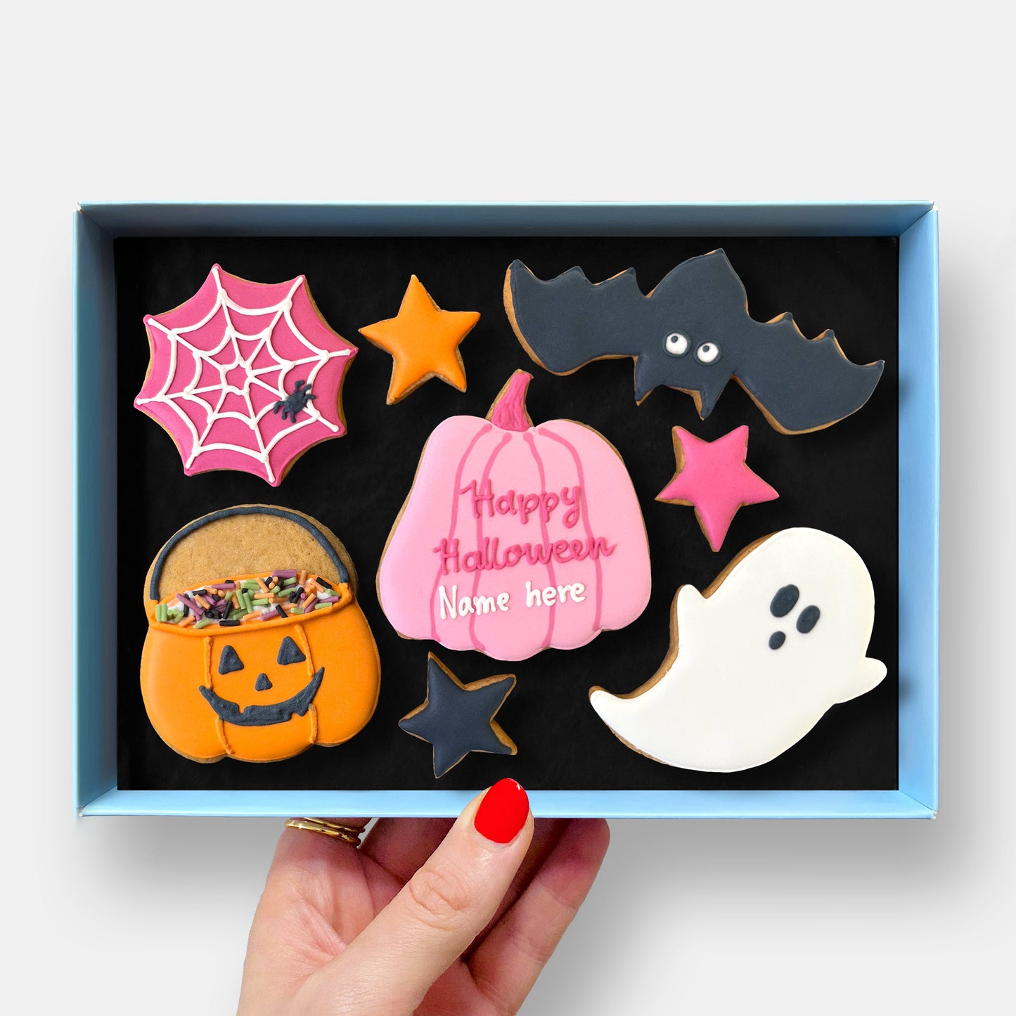 Personalised Spooky Halloween Letterbox Iced Cookies