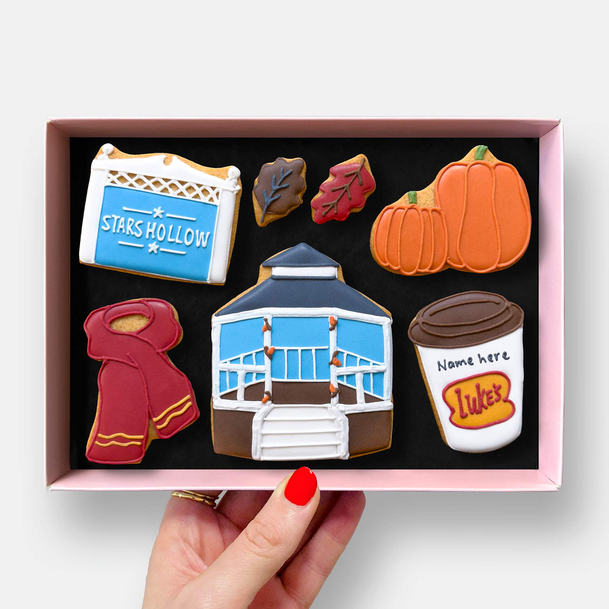 Personalised Stars Hollow Autumn Letterbox Iced Cookies