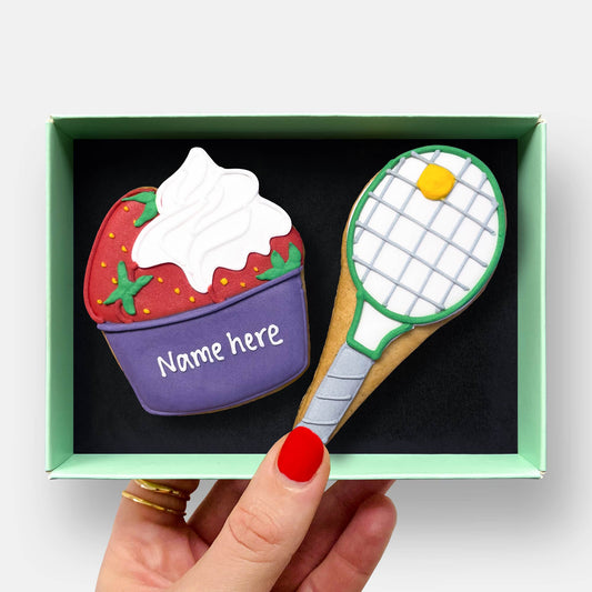 Personalised Tennis Birthday Letterbox Iced Cookies