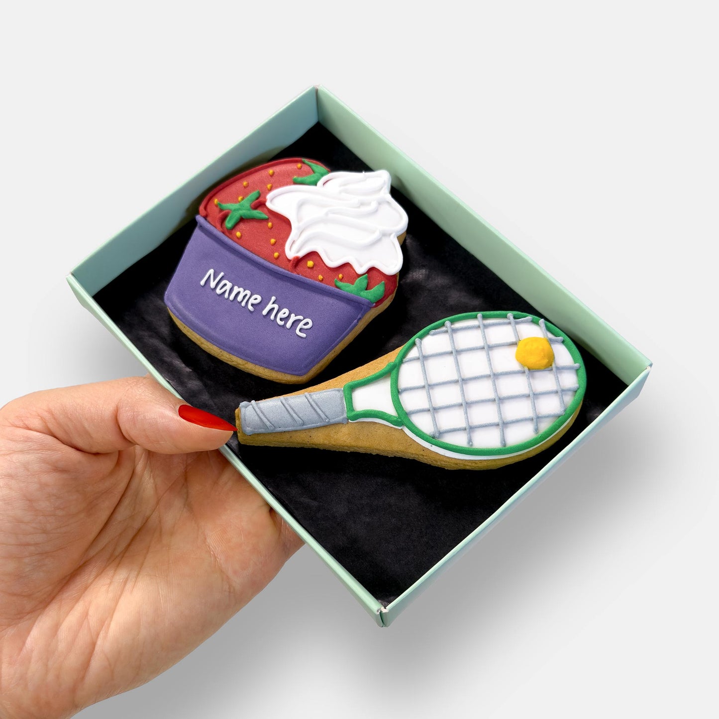 Personalised Tennis Birthday Letterbox Iced Cookies