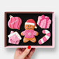 Personalised Very Pink Christmas Letterbox Iced Cookies