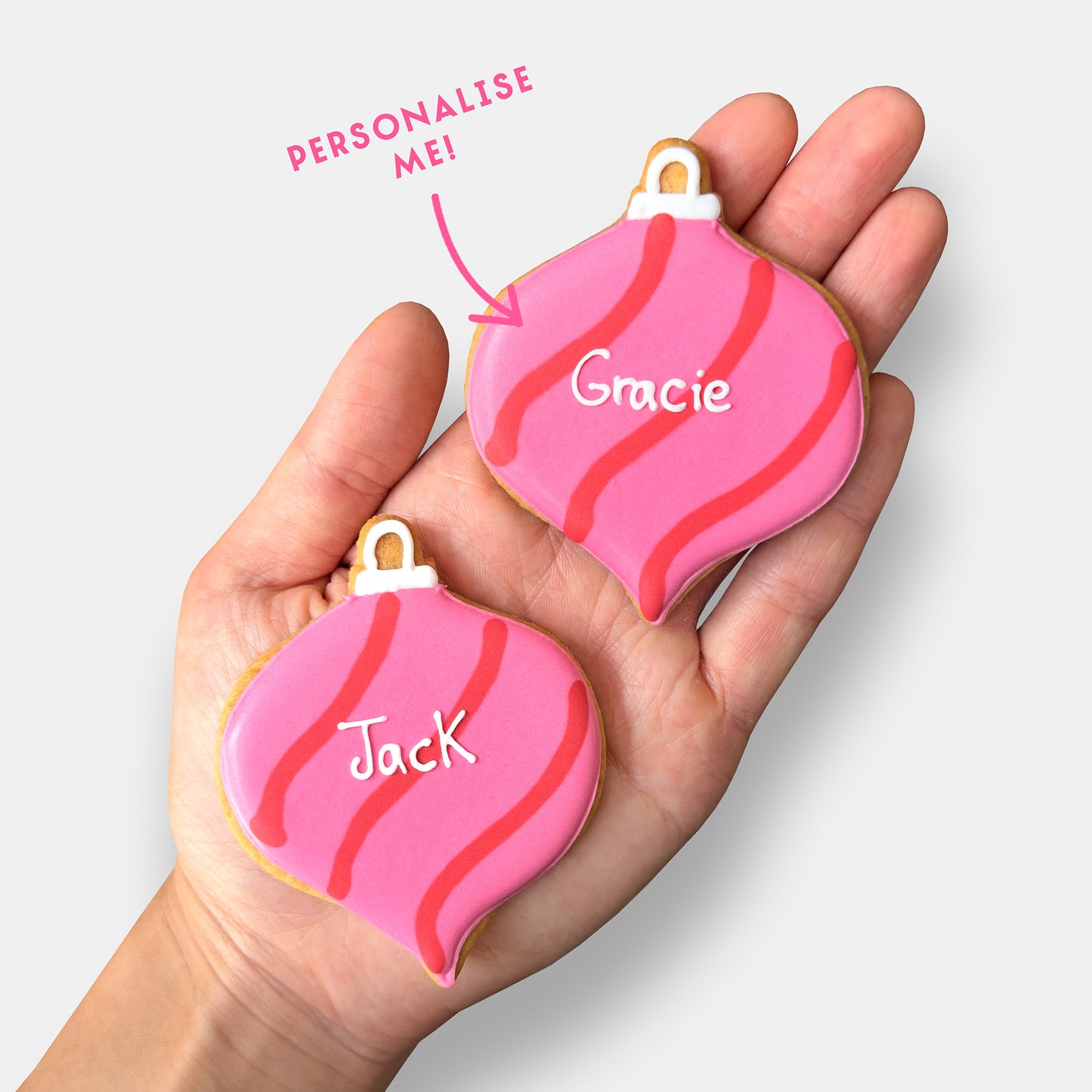 Personalised Very Pink Christmas Letterbox Iced Cookies (Supporting the Pink Ribbon Foundation)