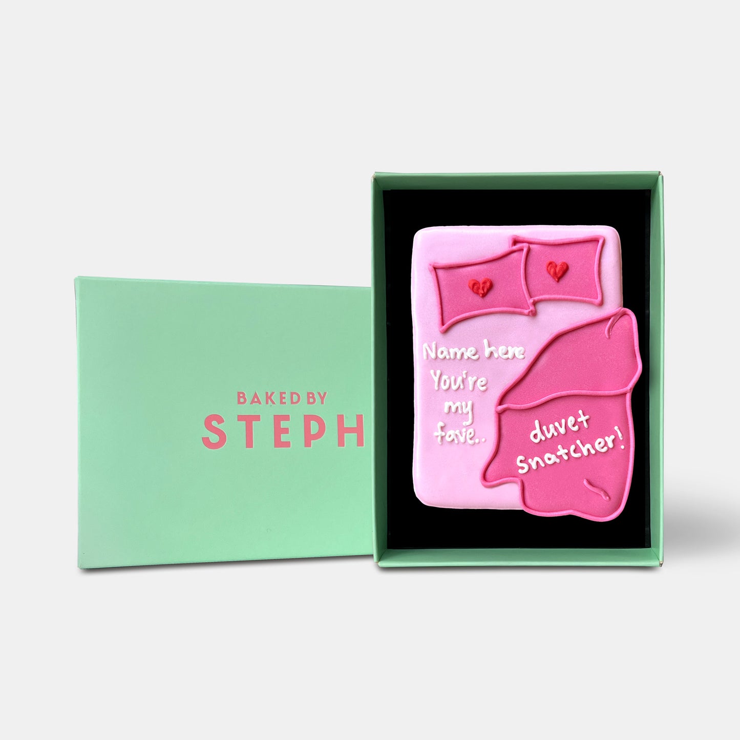 Personalised You're My Fave Duvet Snatcher Valentine's Letterbox Iced Cookie