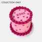 Personalised Pink Piped Heart Cake