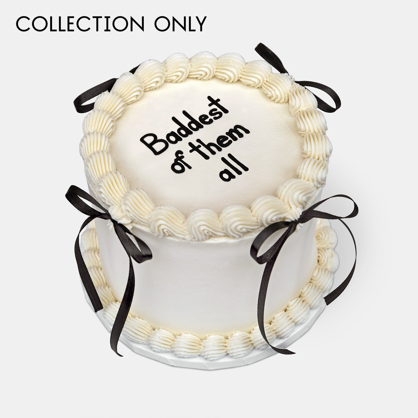 Personalised Black Ribbon Cake
