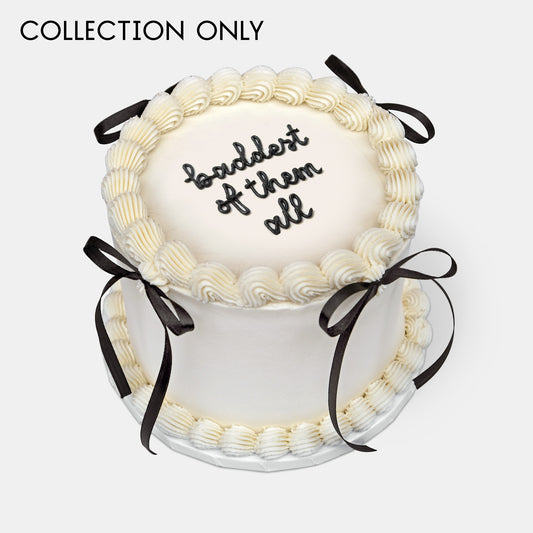Personalised Black Ribbon Cake