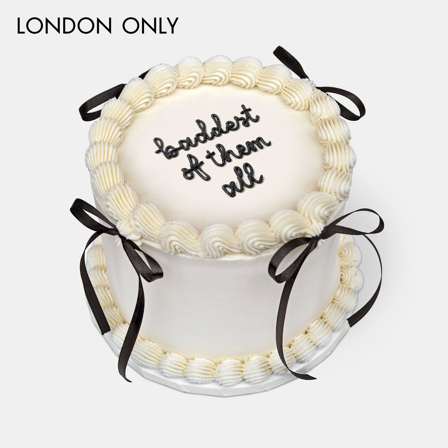 Personalised Black Ribbon Cake