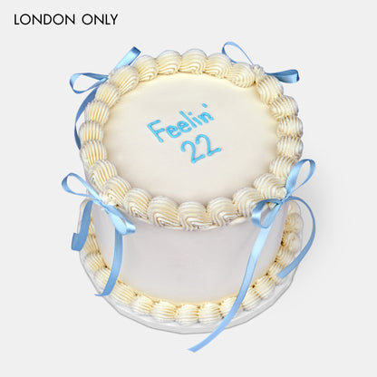 Personalised Blue Ribbon Cake