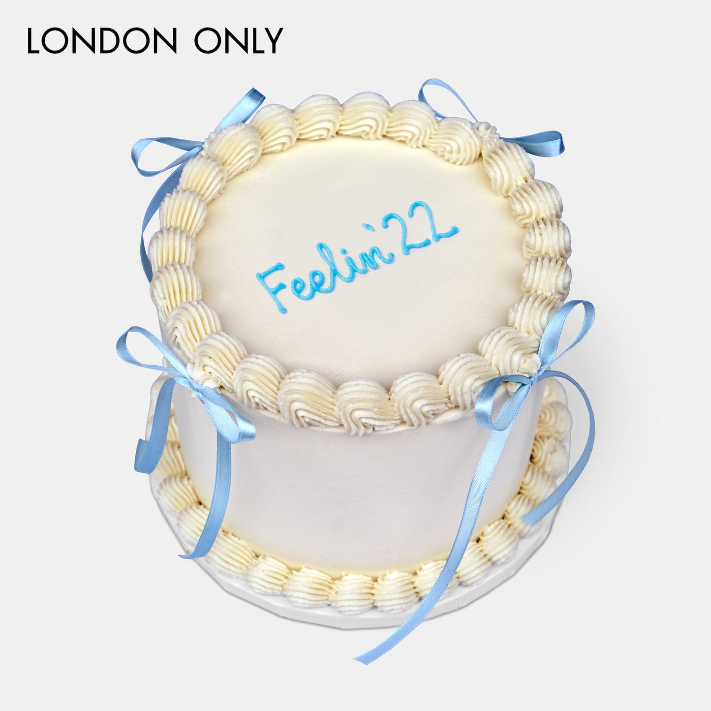 Personalised Blue Ribbon Cake