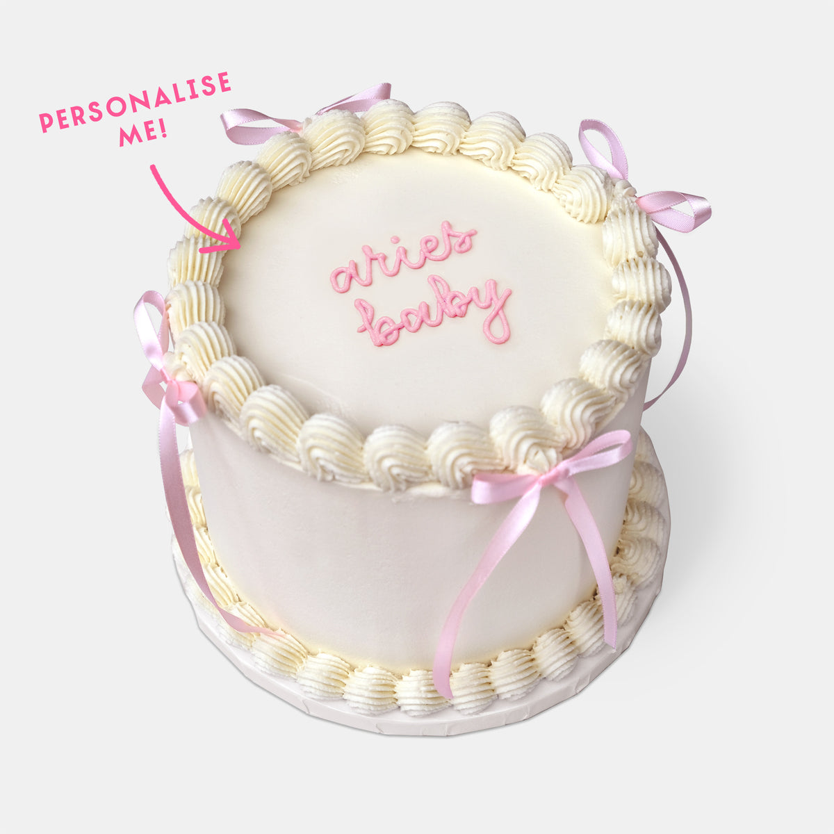 Pink Ribbion Cake Personalised Pink Ribbon Cake | London Birthday Cake UK | Baked By ...