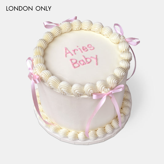 Personalised Pink Ribbon Cake