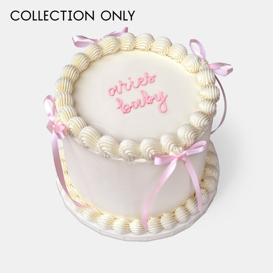 Personalised Pink Ribbon Cake