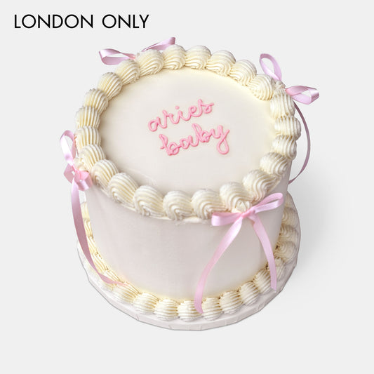 Personalised Pink Ribbon Cake