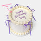 Personalised Purple Ribbon Cake