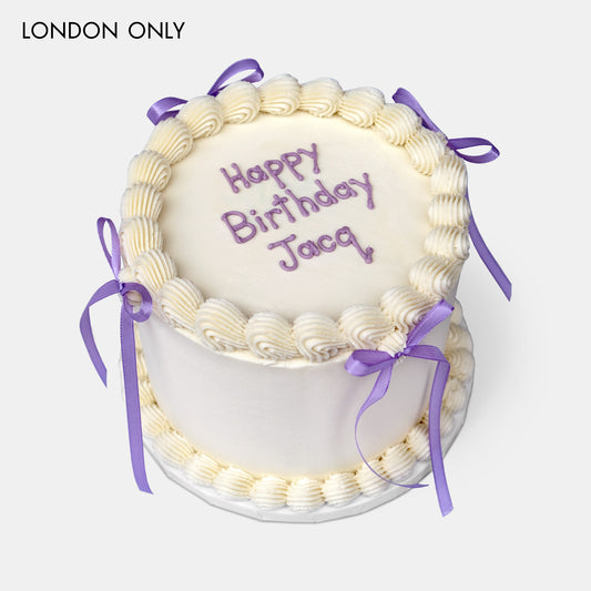 Personalised Purple Ribbon Cake