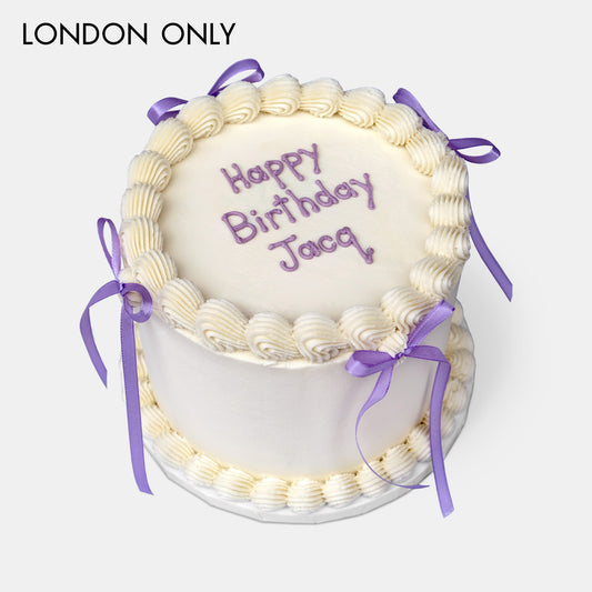 Personalised Purple Ribbon Cake