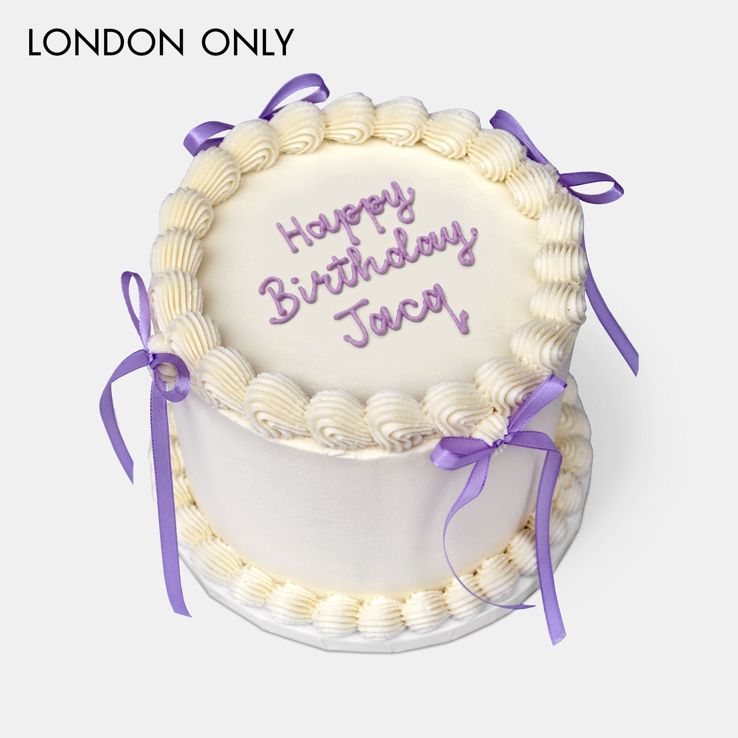 Personalised Purple Ribbon Cake