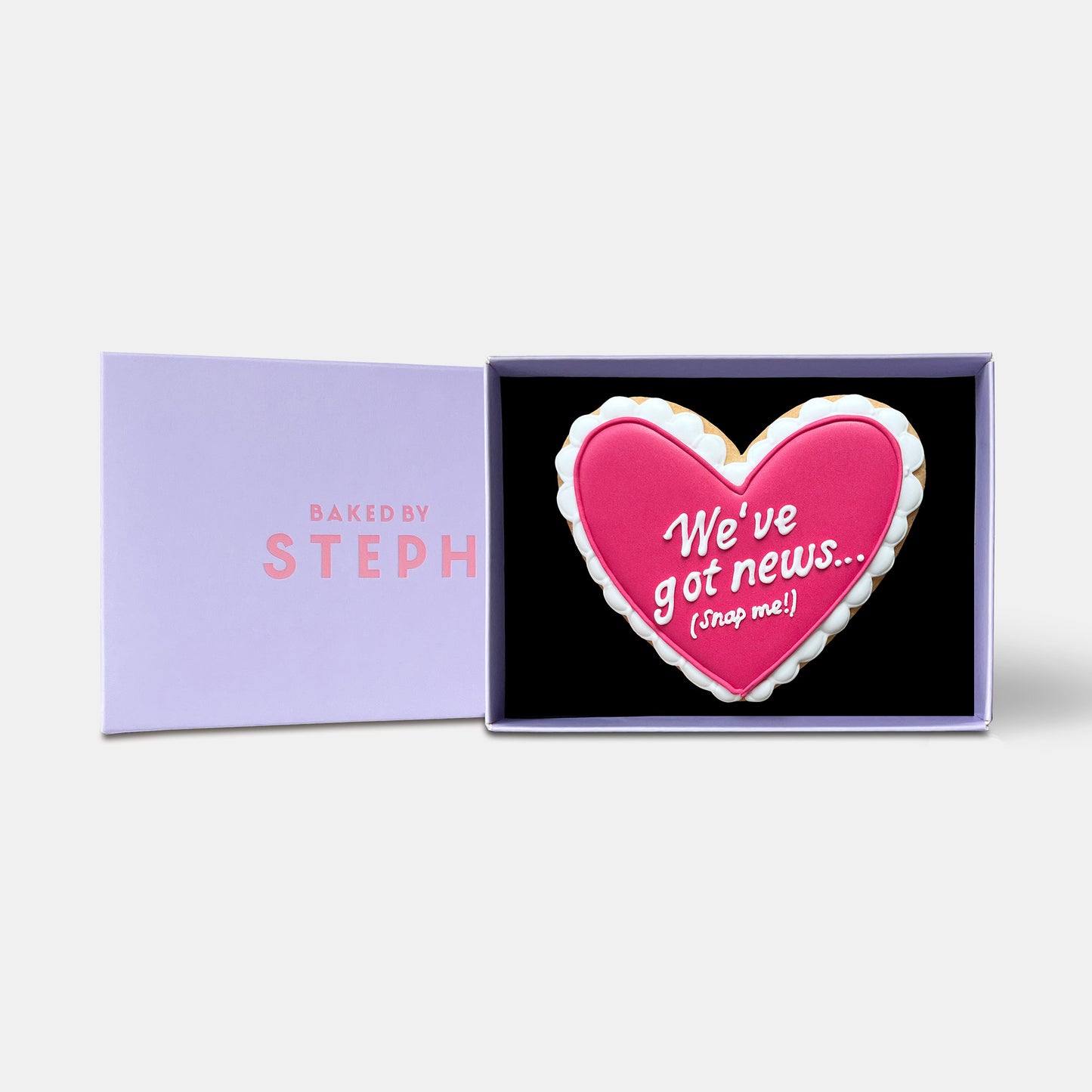 Pregnancy Announcement Secret Message Heart Letterbox Iced Cookie