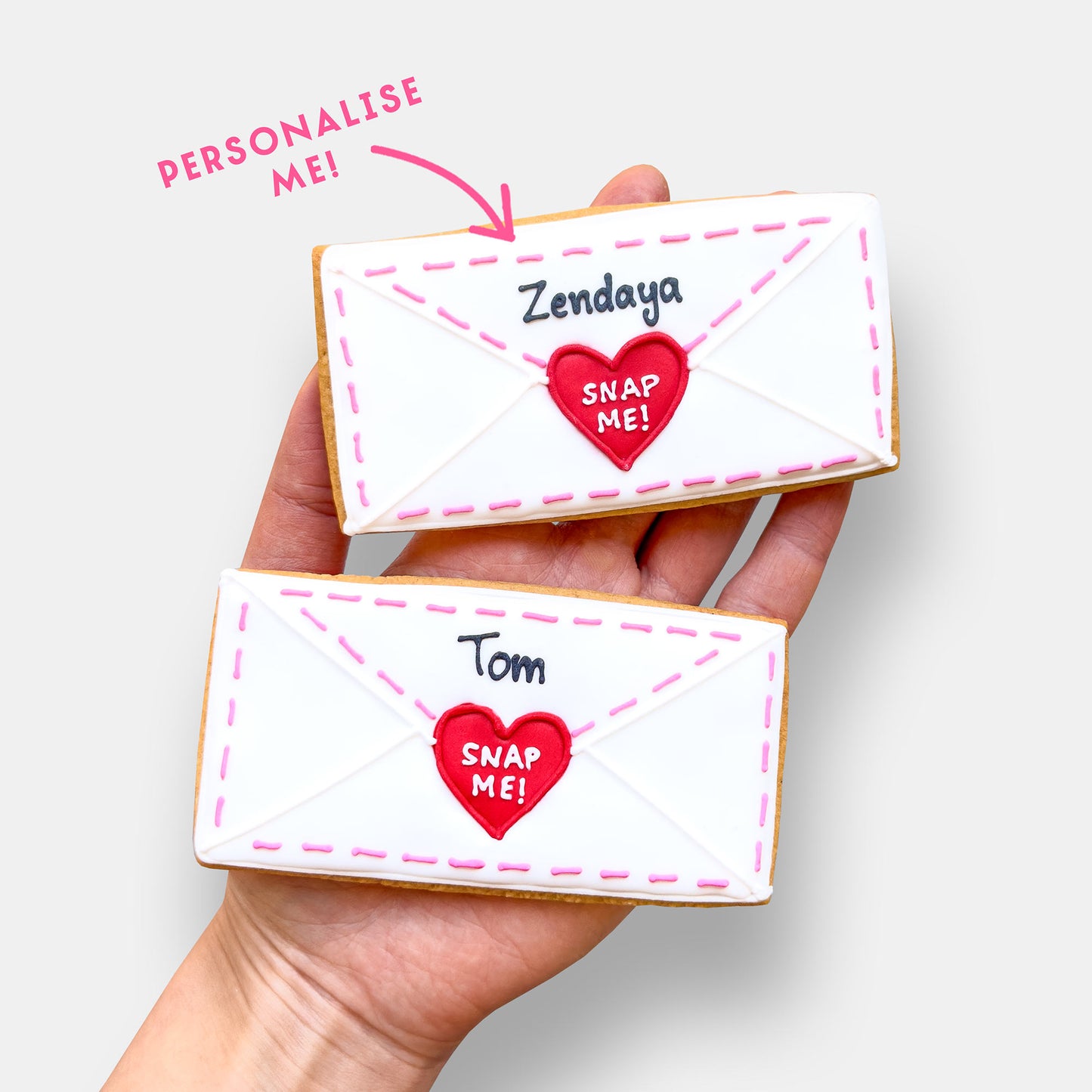 Personalised Secret Love Message Valentine's Letterbox Iced Cookie