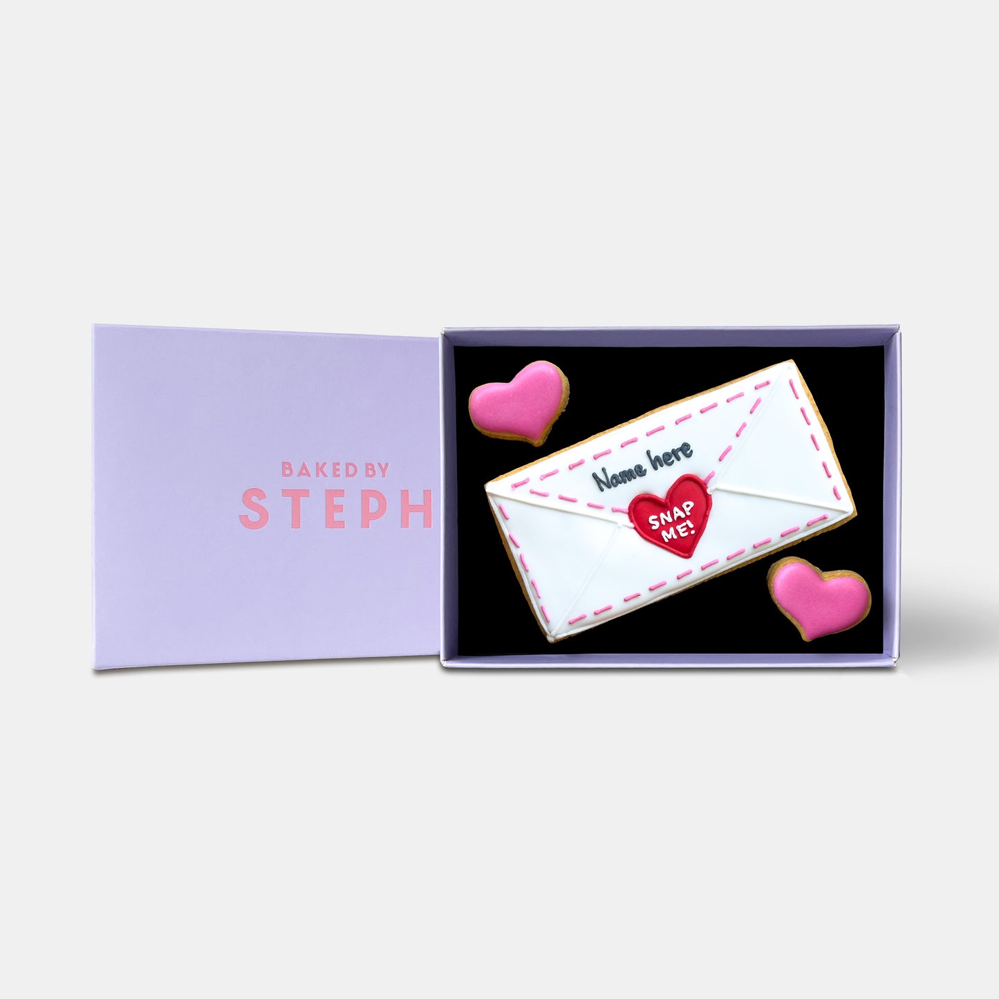 Personalised Secret Love Message Valentine's Letterbox Iced Cookie