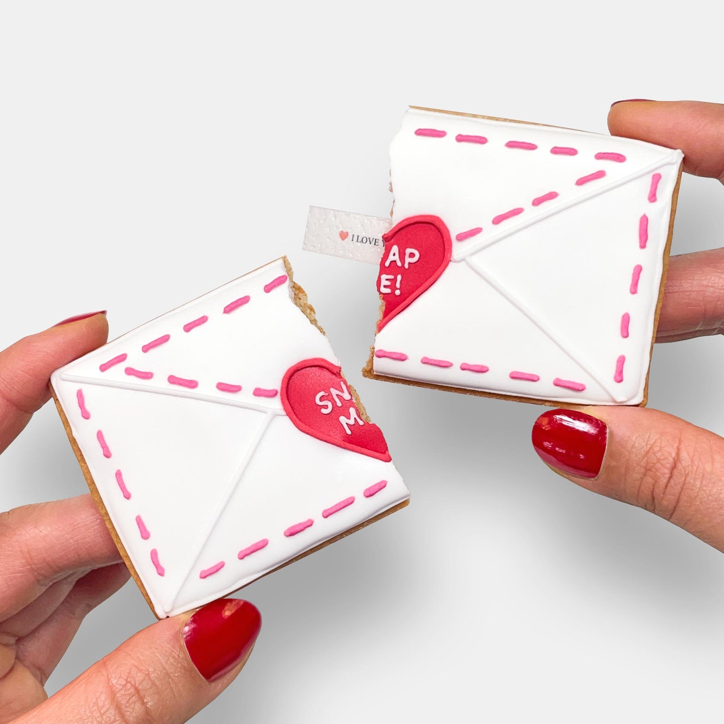 Personalised Secret Love Message Valentine's Letterbox Iced Cookie