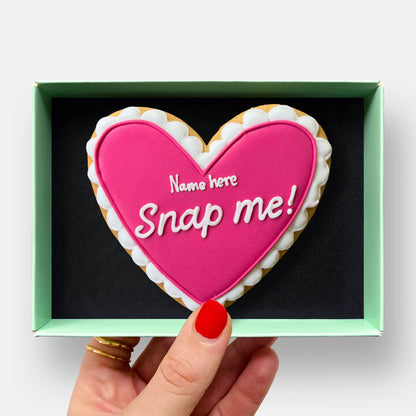 Personalised Secret Message Mother's Day Heart Letterbox Iced Cookie