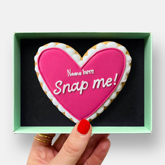 Personalised Secret Message Mother's Day Heart Letterbox Iced Cookie